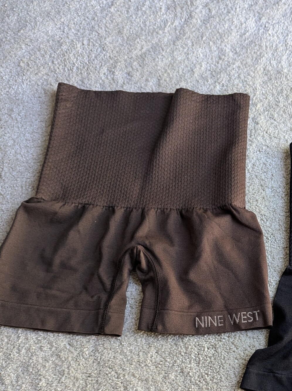 Nine West Brown High-Rise Shaping Bike Shorts